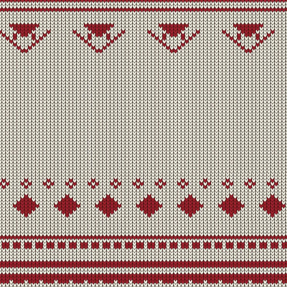 liscio rosso realistico maglieria maglione modello vettore senza soluzione di continuità modello, maglione fairisle Abiti bianca e blu struttura vettore illustrazione