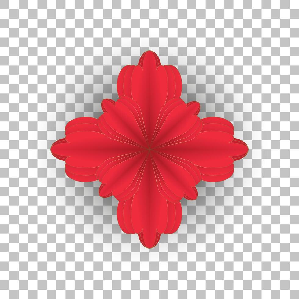 vettore rosso fiore trasparente, rosso carta tagliare fiore per contento Cinese nuovo anno sfondo vettore, illustrazione, Usato per Cinese modello, striscione, sito web.