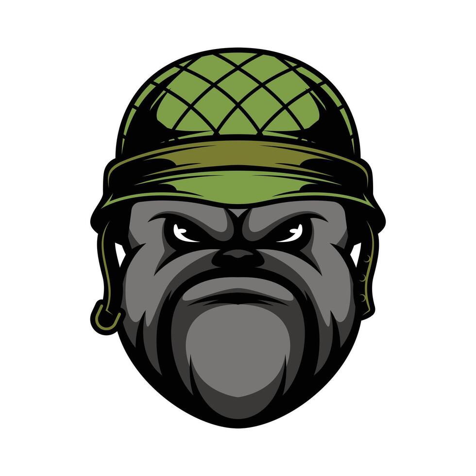 bulldog soldato casco vettore