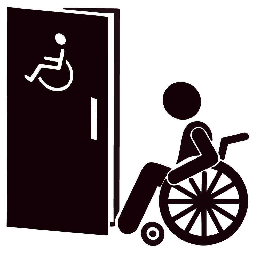 Disabilitato gabinetto icona cartello distintivo vettore illustrazione