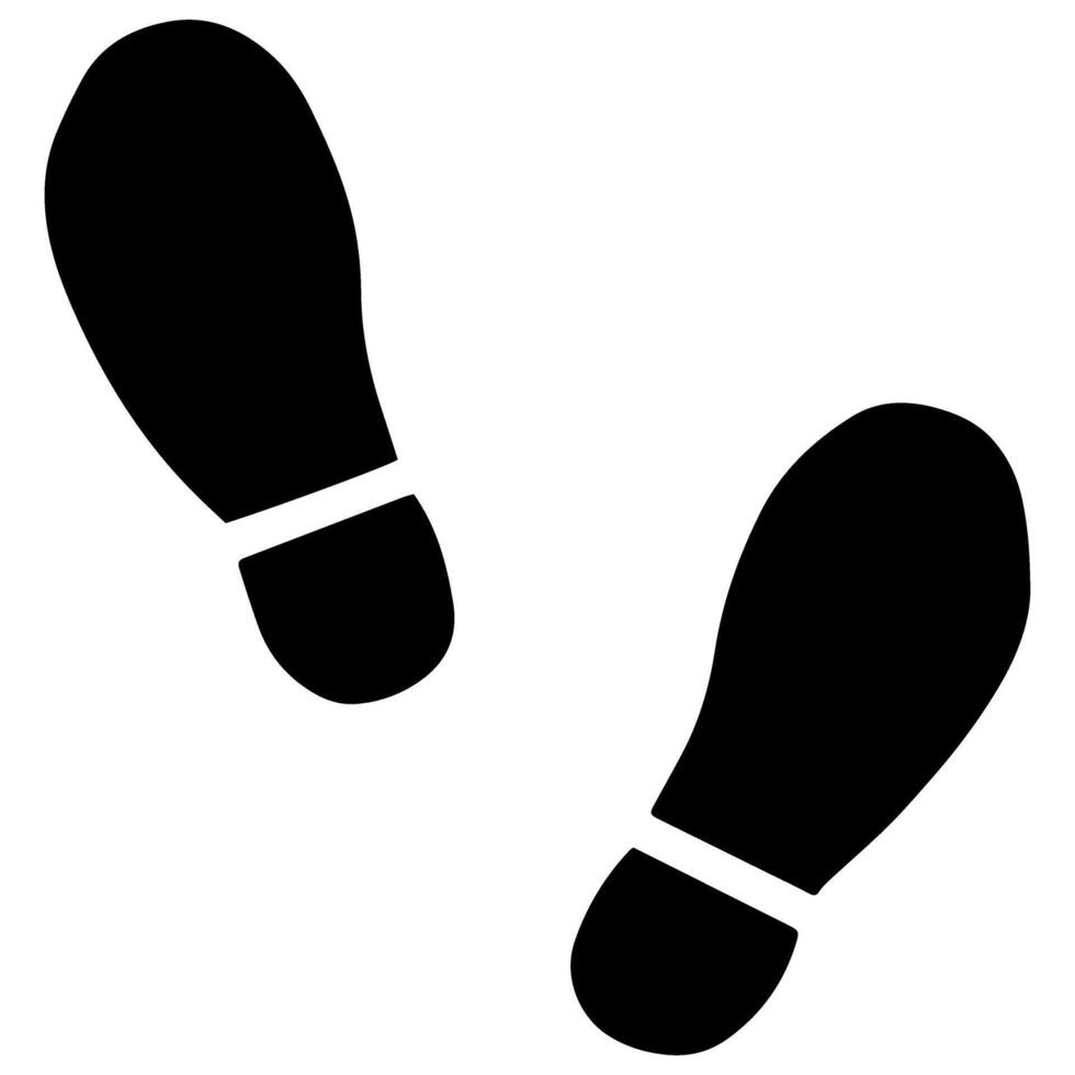 piede Stampa di scarpe nero vettore icona piatto illustrazione