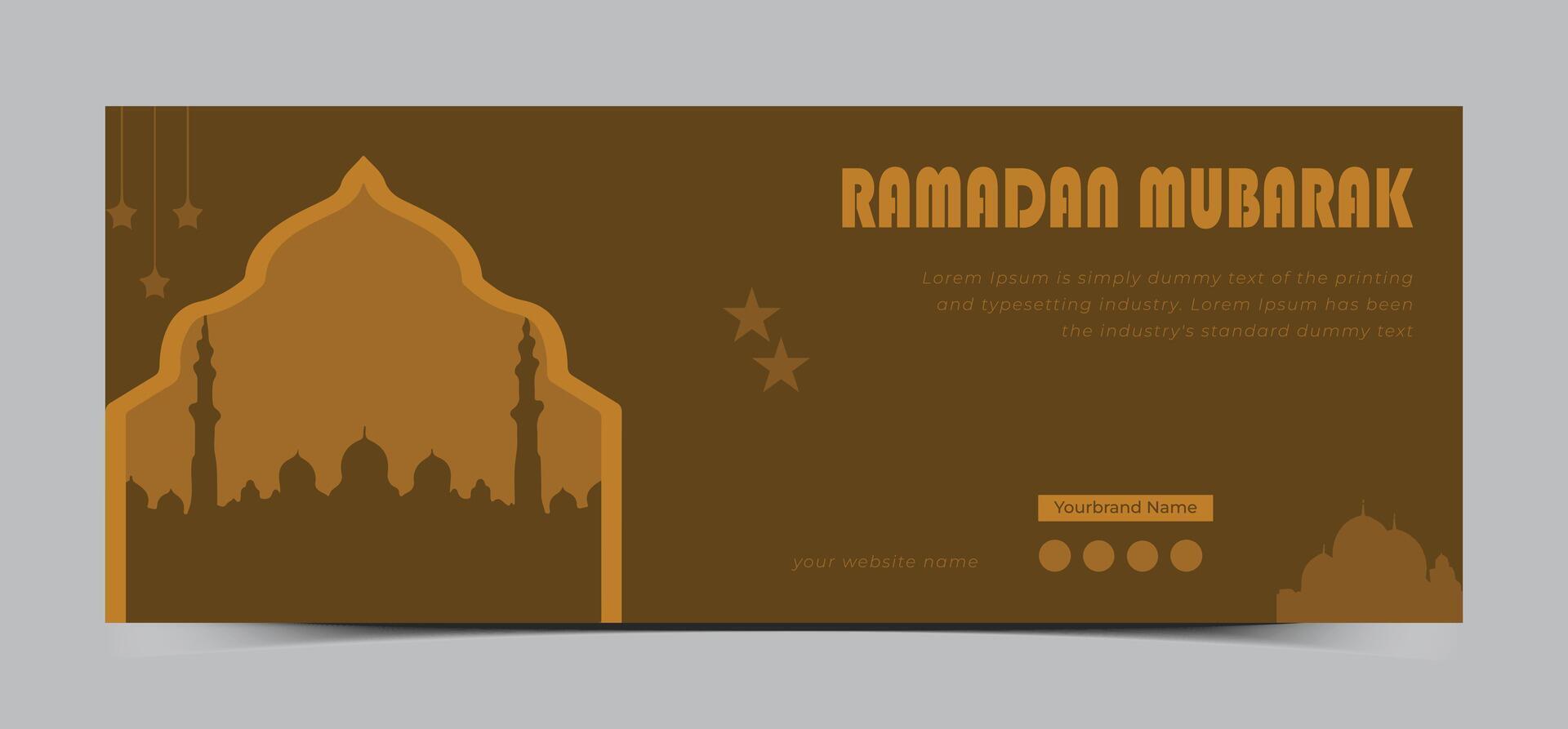 Ramadan mubarak sociale media copertina design modello vettore