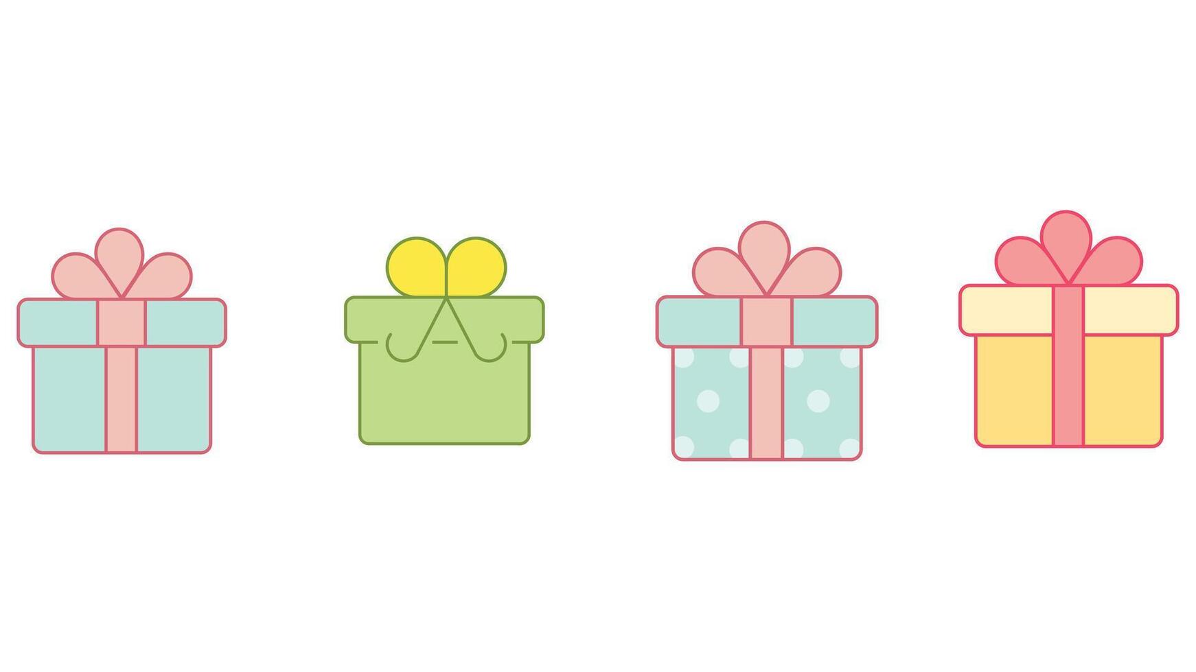 regali, e regalo scatole per San Valentino giorno vettore icona impostato