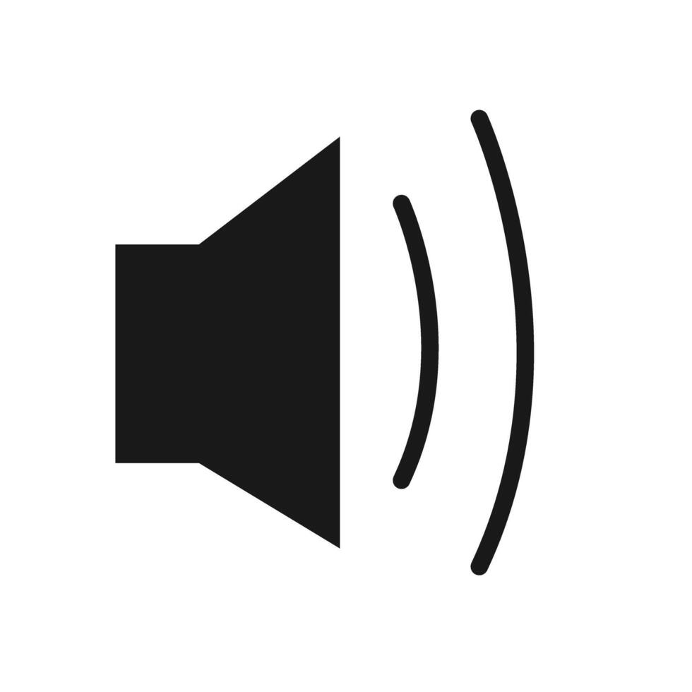 Audio altoparlante volume su linea arte icona per applicazioni e siti web. vettore