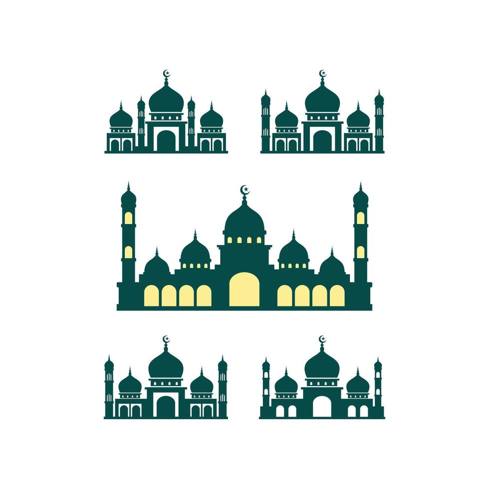 impostato di moschea logo vettore design. islamico moschea icona.