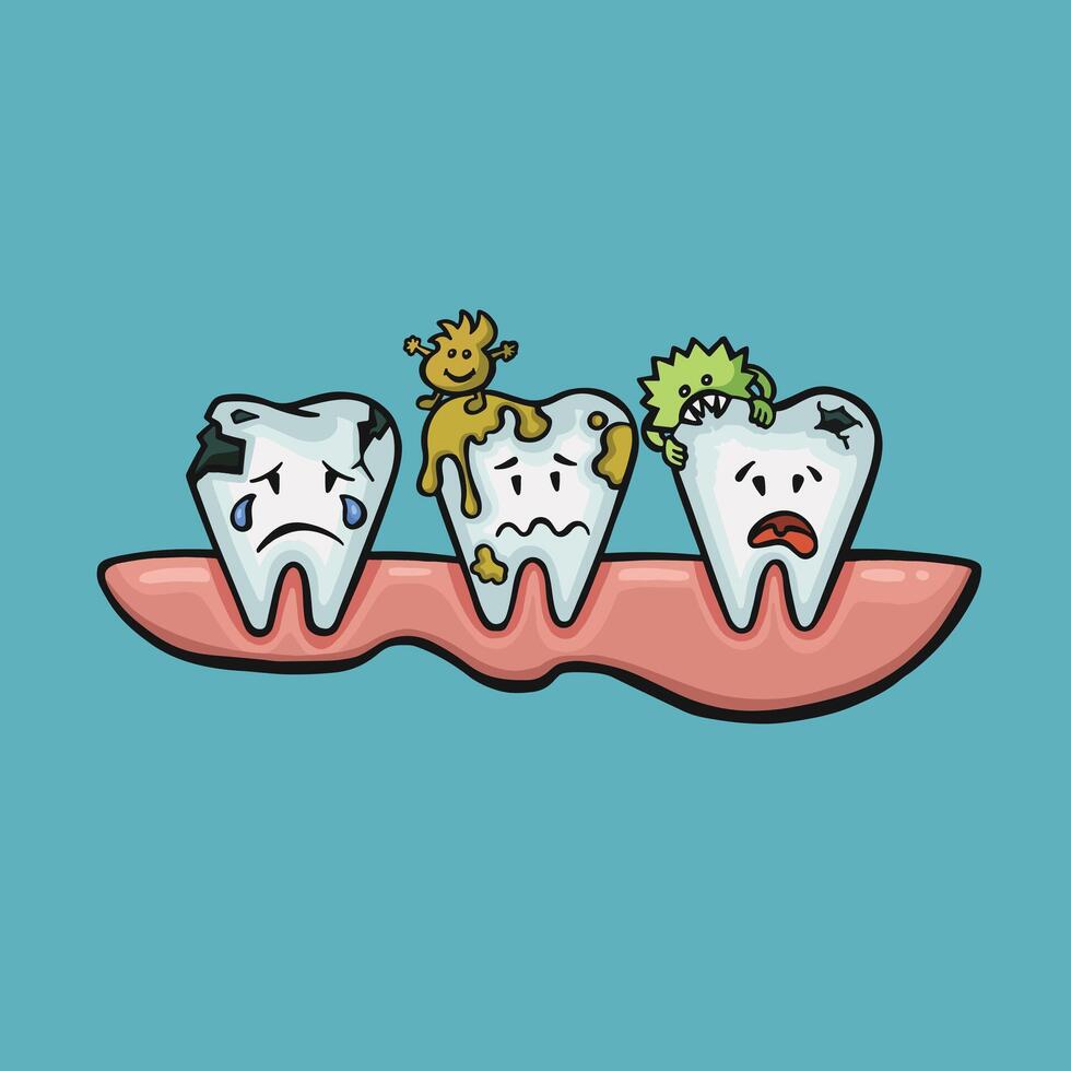 sporco gengive dentale infezione orale igiene, vettore