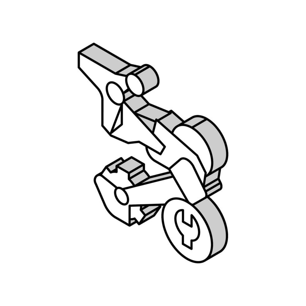 posteriore interruttore riparazione isometrico icona vettore illustrazione