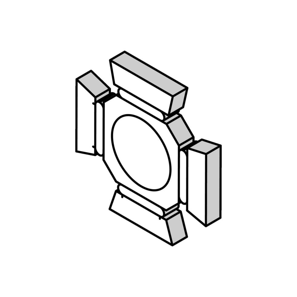 studio luci video produzione isometrico icona vettore illustrazione