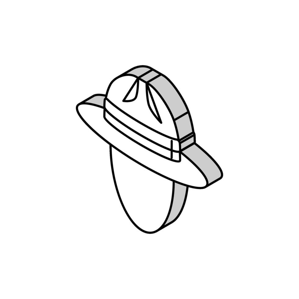 campagna cappello berretto isometrico icona vettore illustrazione