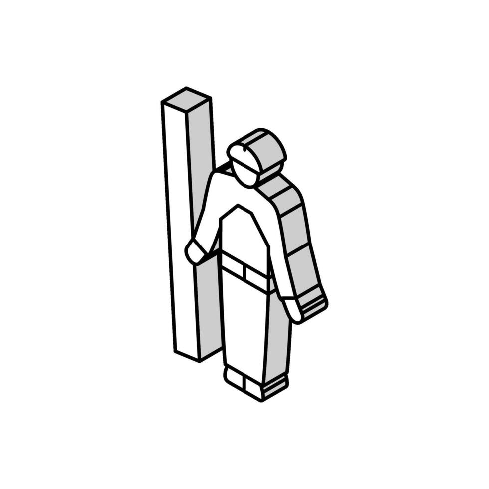 falegname legna legname isometrico icona vettore illustrazione