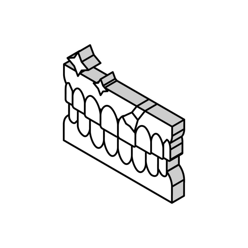 denti imbiancamento isometrico icona vettore illustrazione