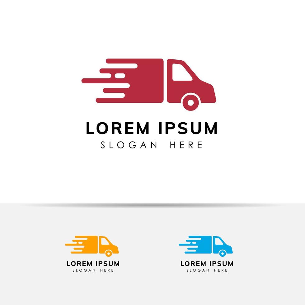 progettazione del logo dei servizi di consegna merci. elemento di design dell'icona di vettore del camion veloce