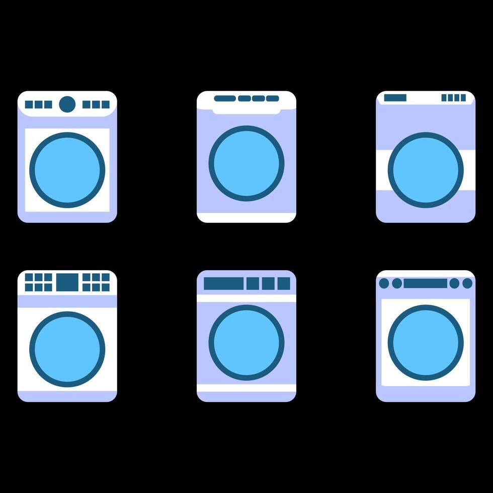 lavaggio macchina icona impostare. elettronico vettore