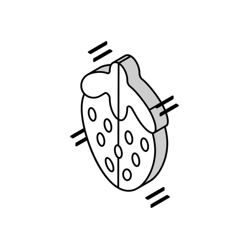 fragola gelatina caramella gommoso isometrico icona vettore illustrazione