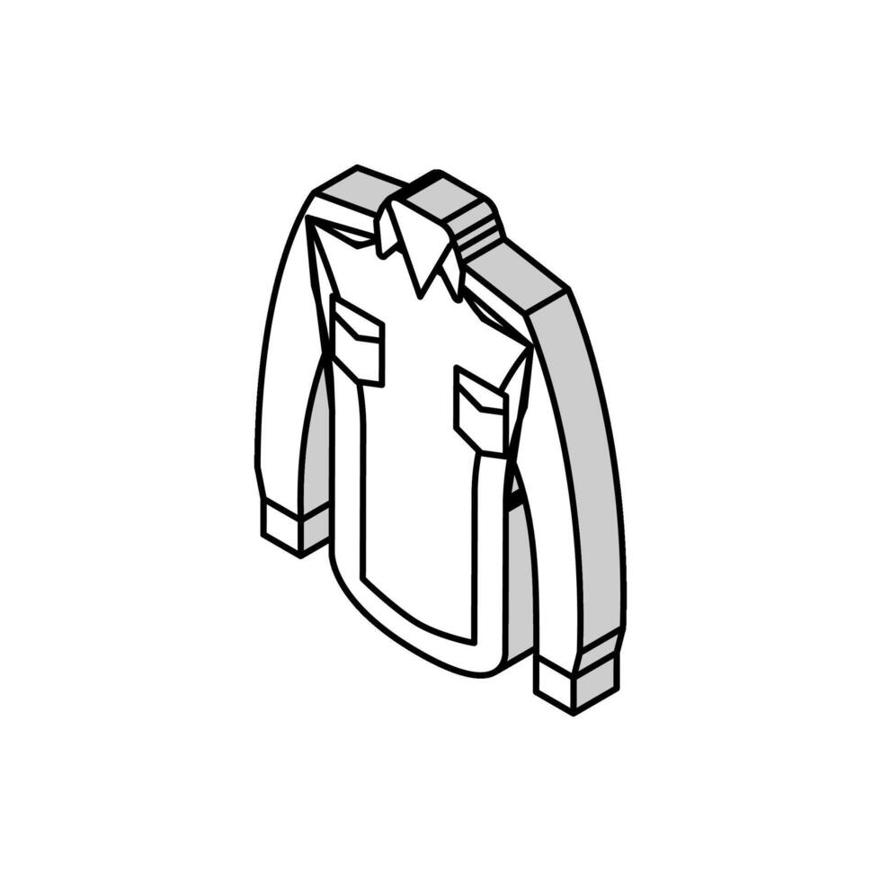 camicia denim isometrico icona vettore illustrazione