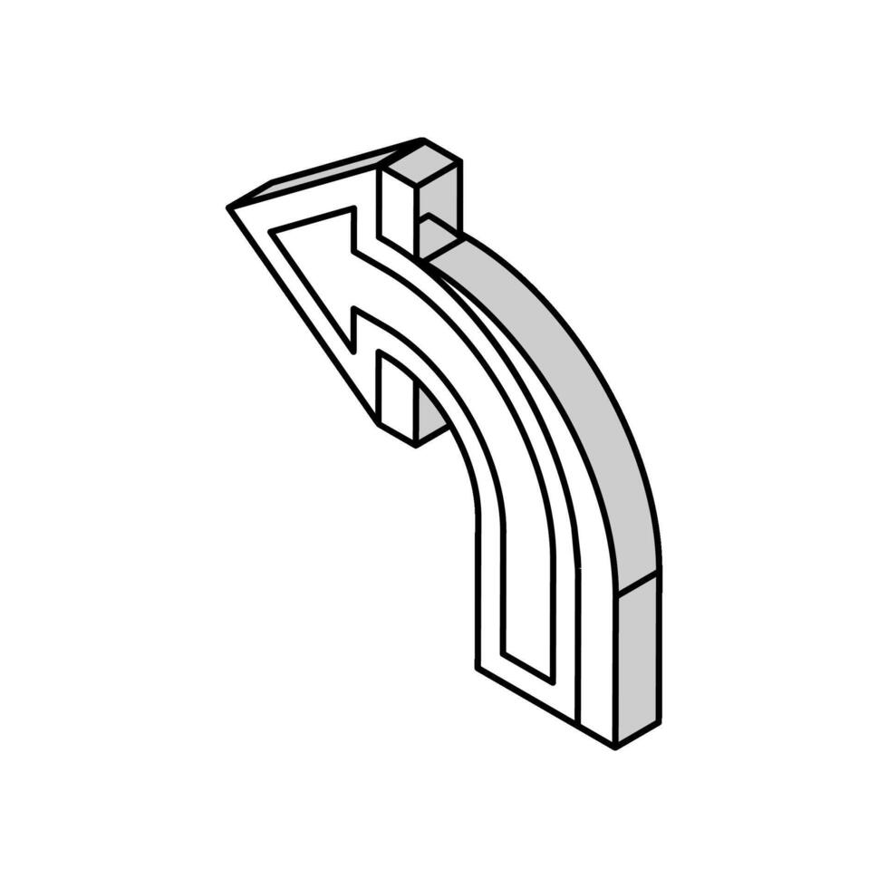 sinistra freccia isometrico icona vettore illustrazione