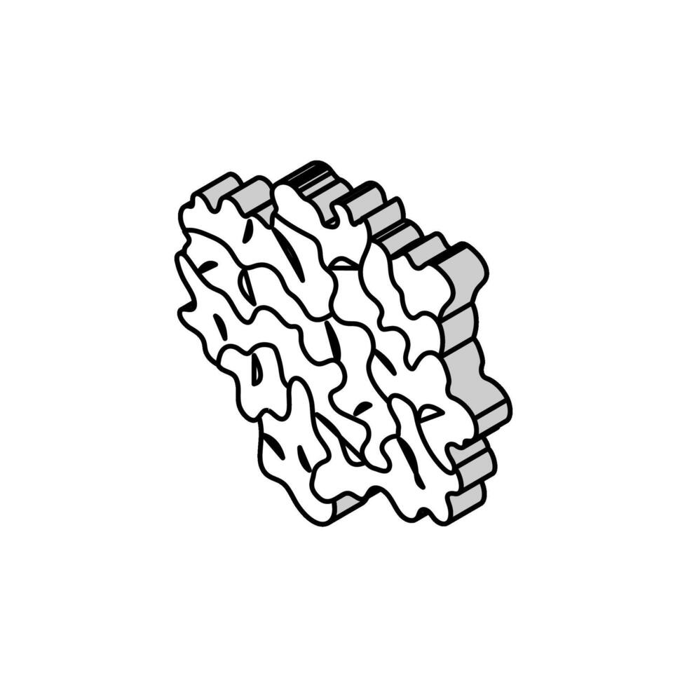 tremella fungo isometrico icona vettore illustrazione