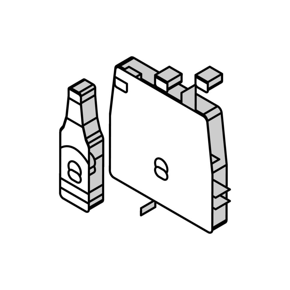 birra imballare produzione isometrico icona vettore illustrazione