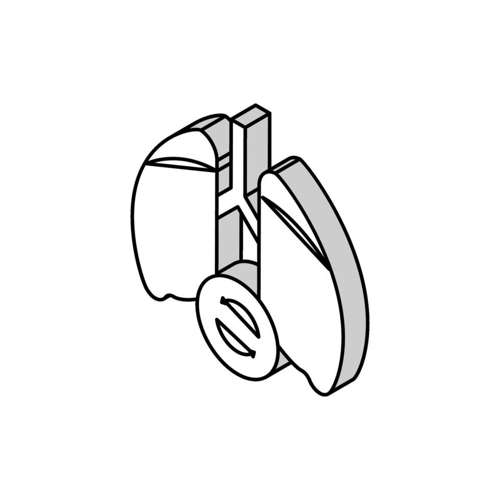 polmoni trapianto isometrico icona vettore illustrazione