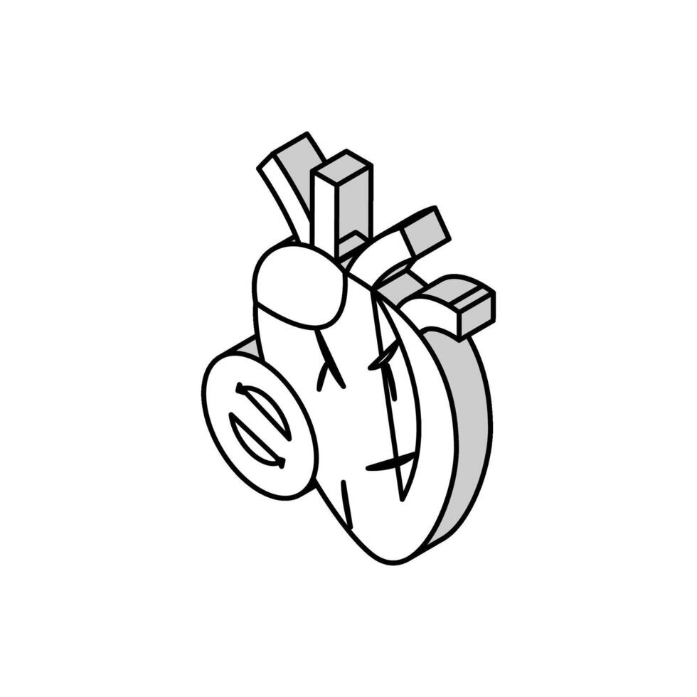 cuore trapianto isometrico icona vettore illustrazione