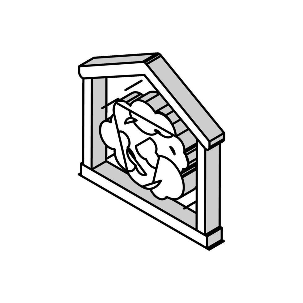 polvere casa isometrico icona vettore illustrazione