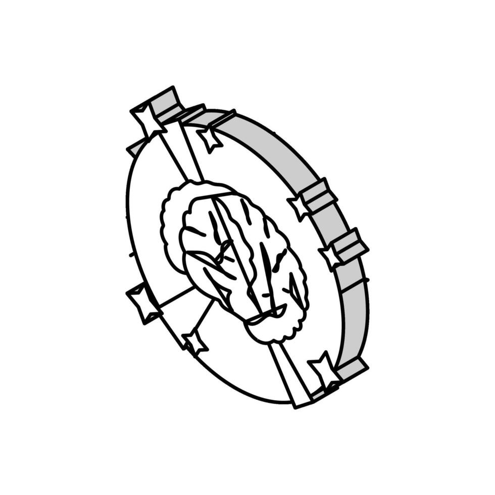 genio cervello isometrico icona vettore illustrazione