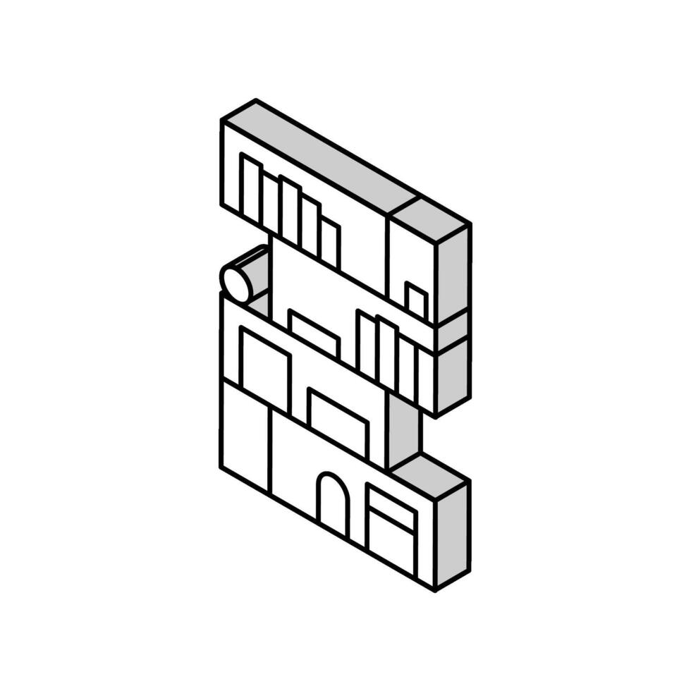 scaffale vivente camera isometrico icona vettore illustrazione