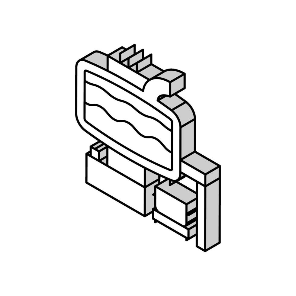 elettrico arco forno acciaio produzione isometrico icona vettore illustrazione