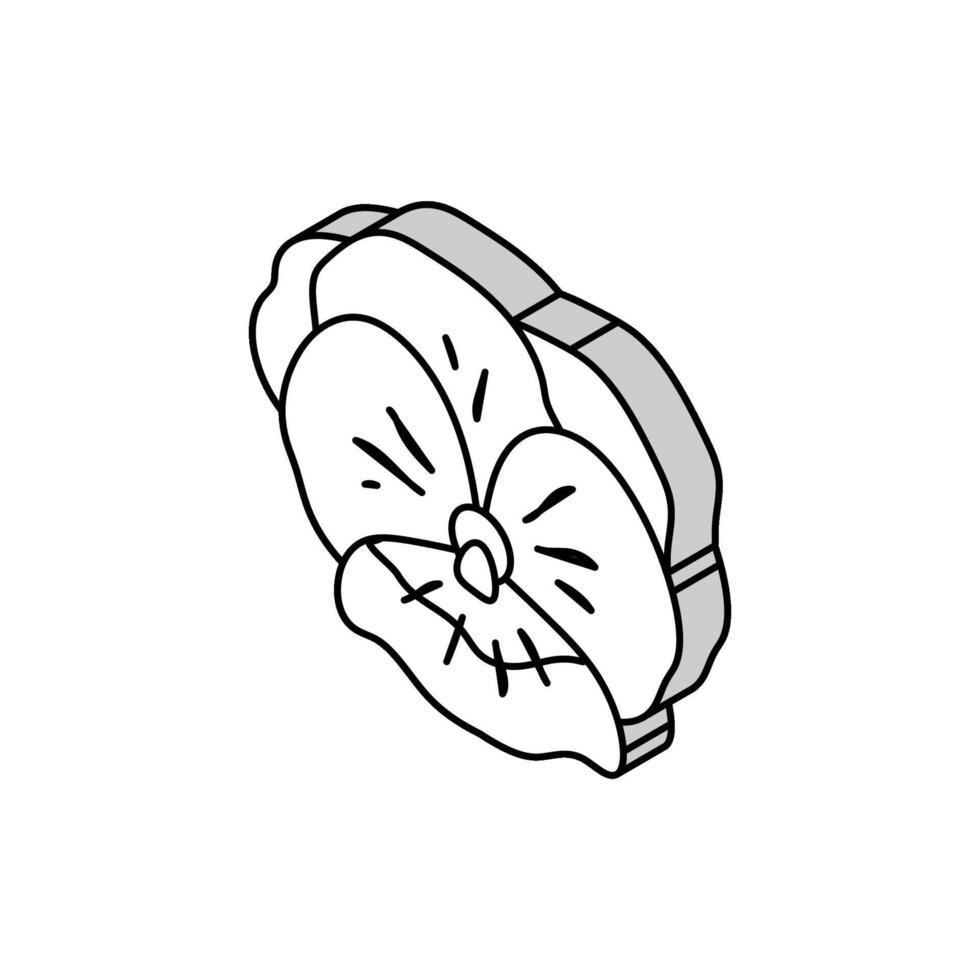viola fiore primavera isometrico icona vettore illustrazione