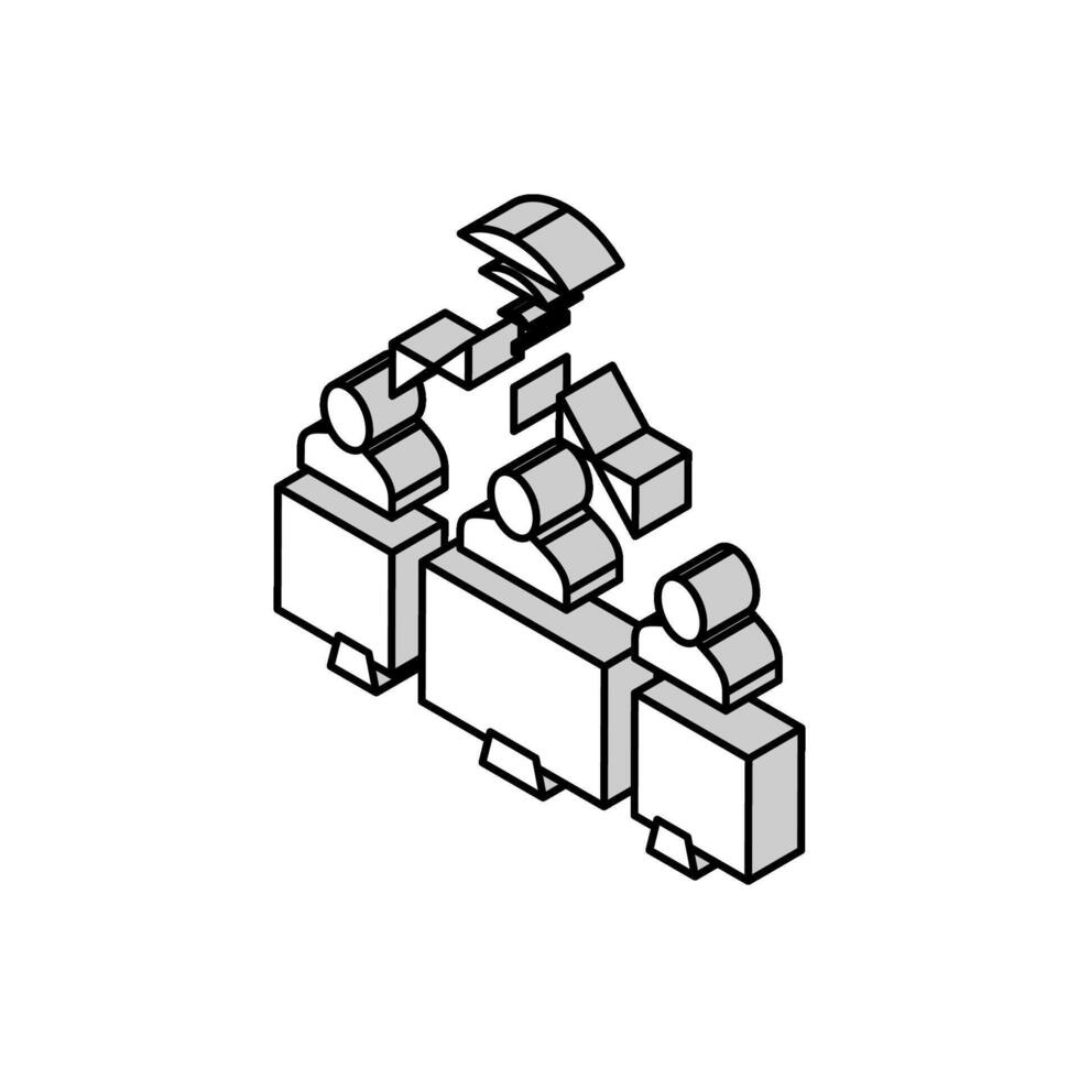 squadra opera senza fili Internet connessione isometrico icona vettore illustrazione