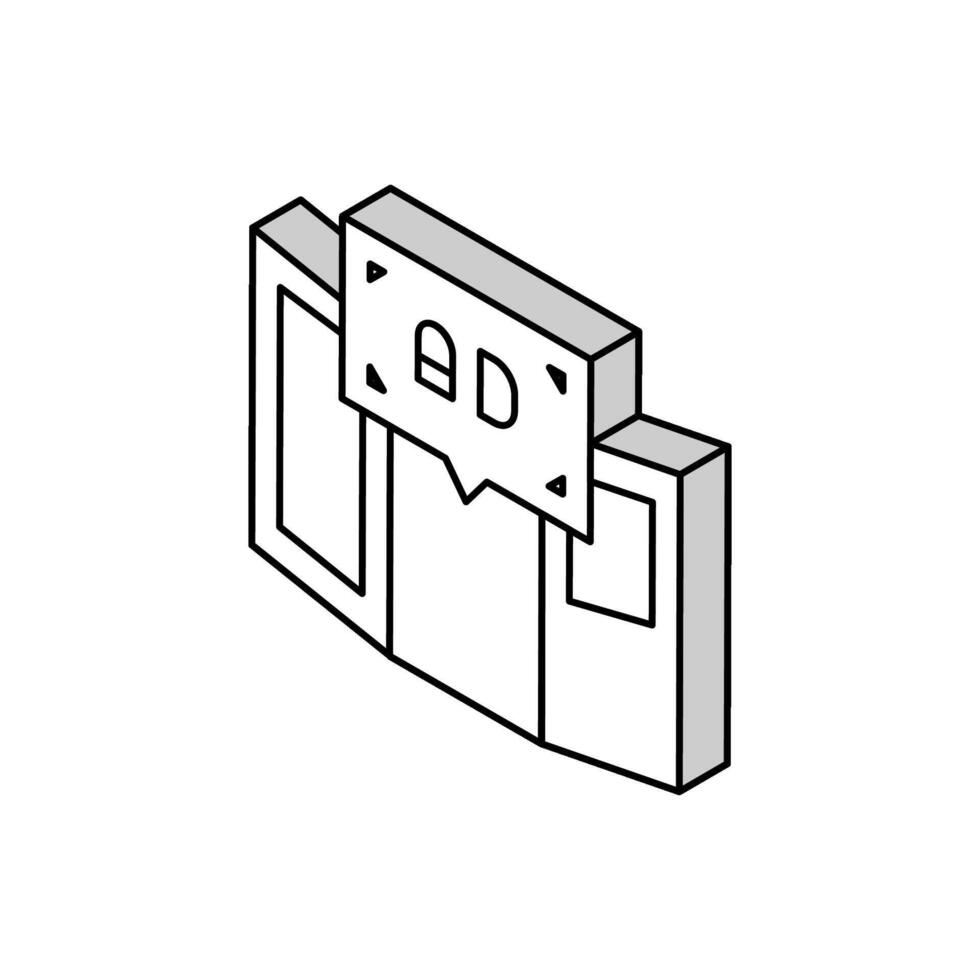 Stampa pubblicità isometrico icona vettore illustrazione