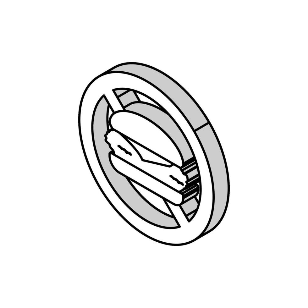 cibo rifiutando isometrico icona vettore illustrazione