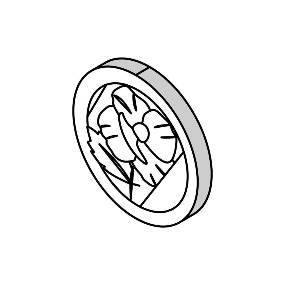 ibisco cosmetico pianta isometrico icona vettore illustrazione