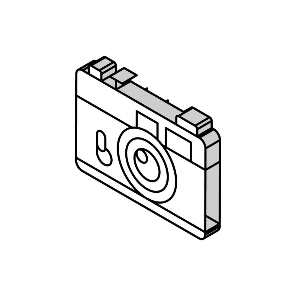 Vintage ▾ telecamera fricchettone retrò isometrico icona vettore illustrazione