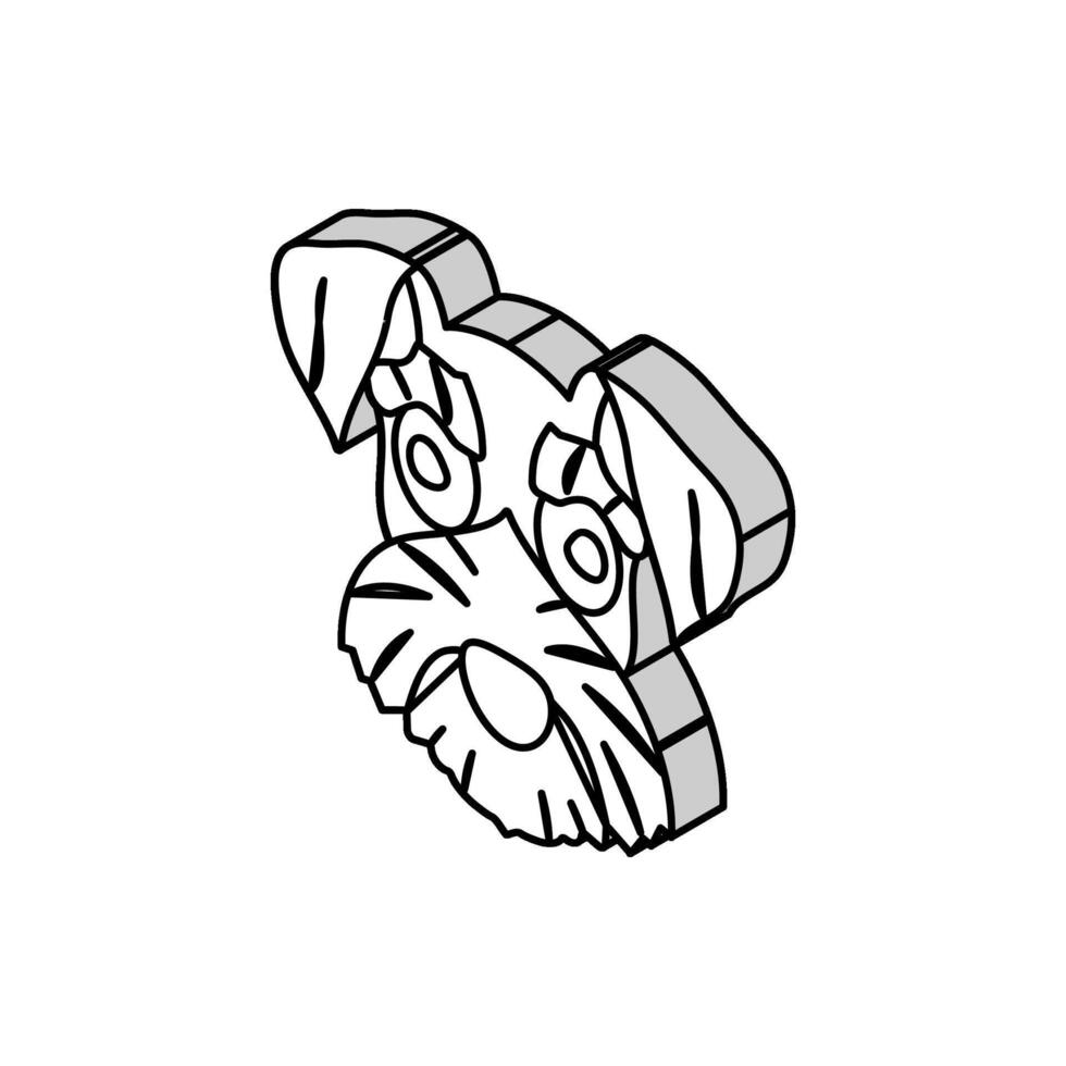 miniatura schnauzer cane cucciolo animale domestico isometrico icona vettore illustrazione