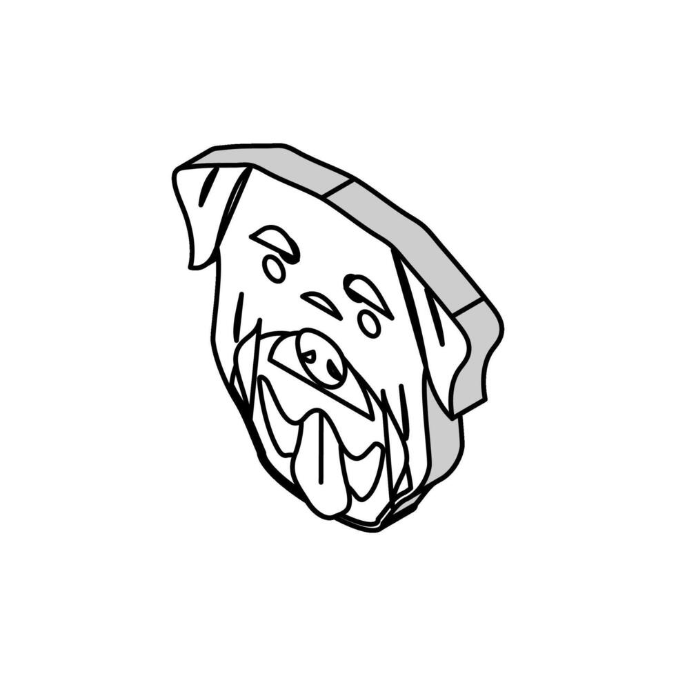 rottweiler cane cucciolo animale domestico isometrico icona vettore illustrazione