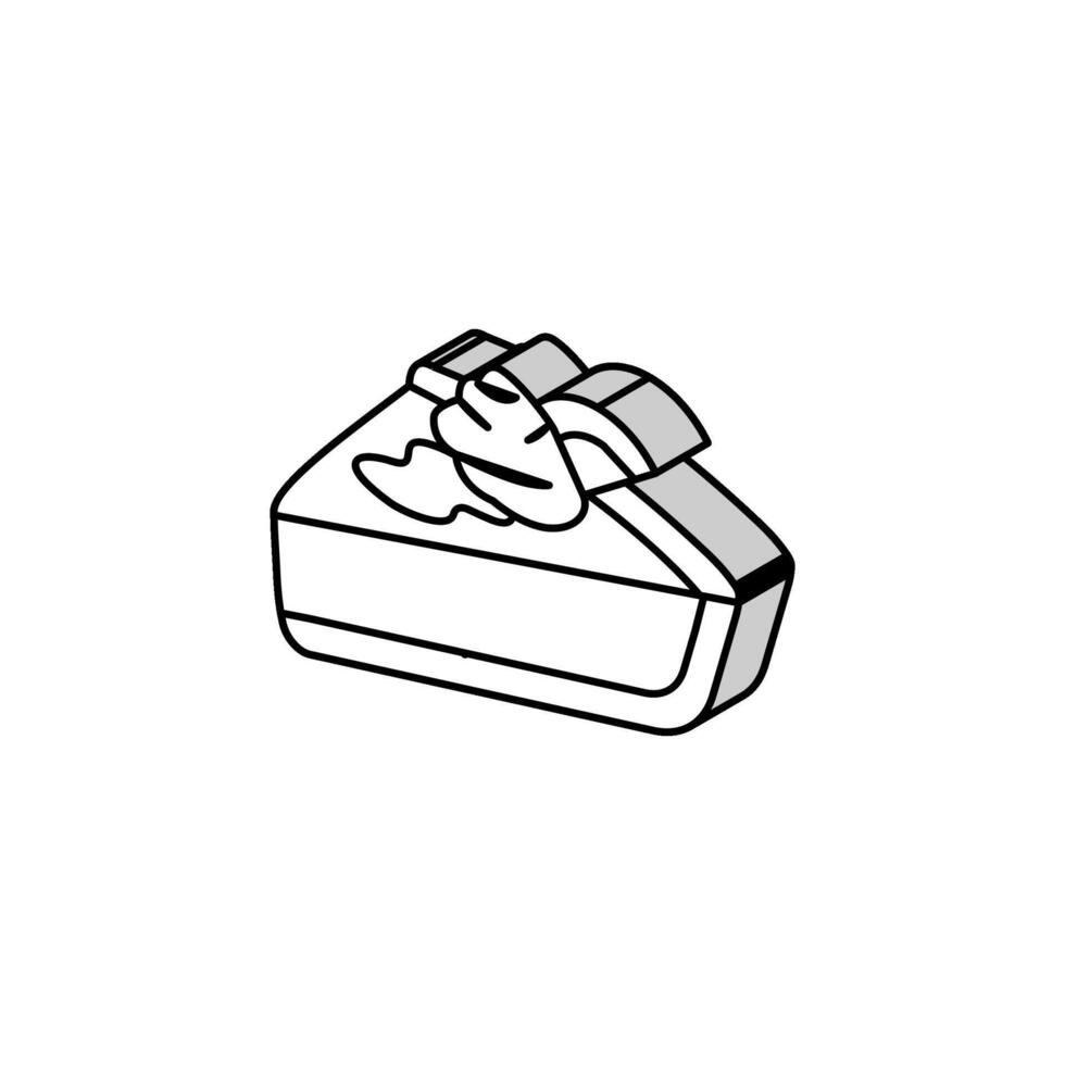 chiave lime torta fetta dolce cibo isometrico icona vettore illustrazione