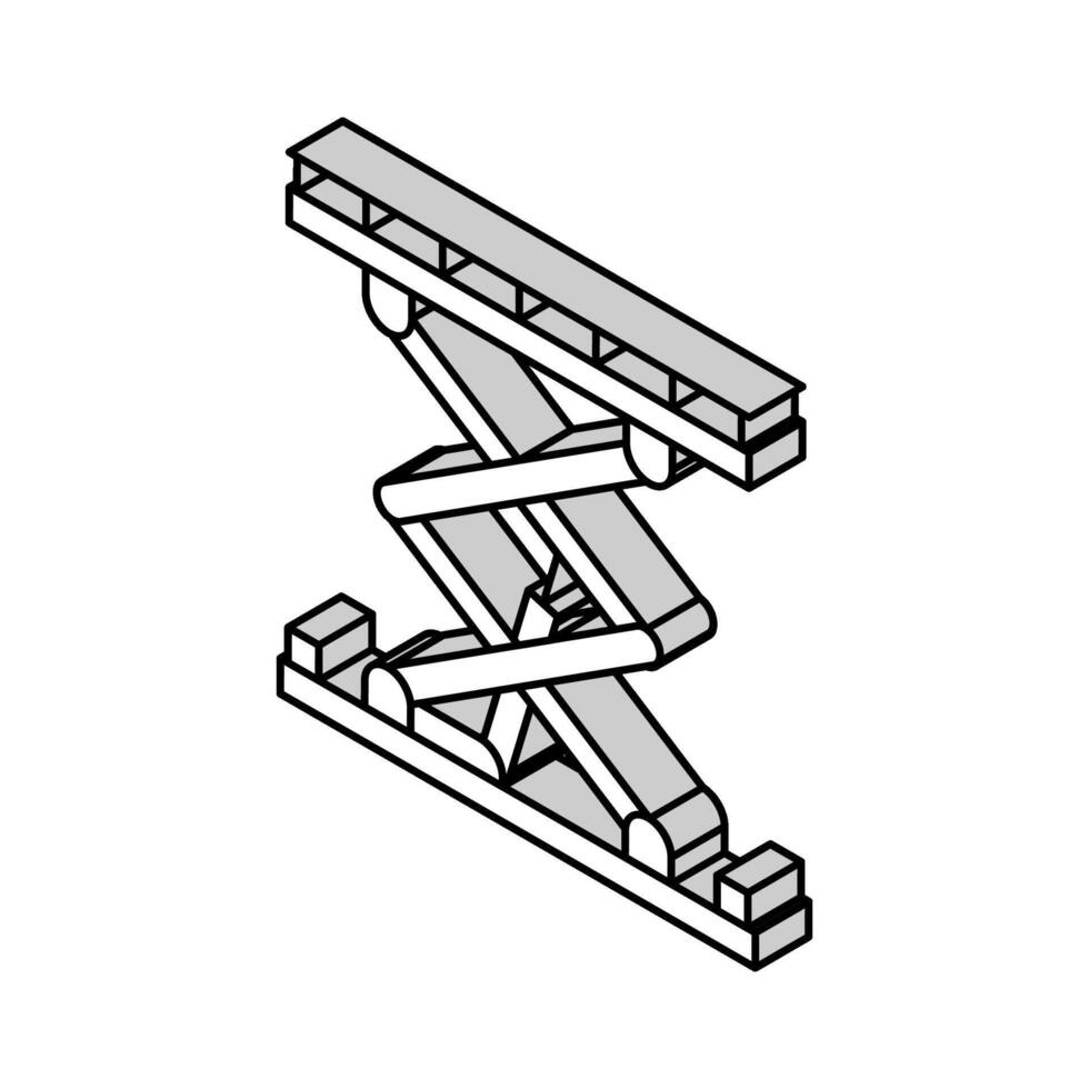 idraulico sollevamento piattaforma civile ingegnere isometrico icona vettore illustrazione