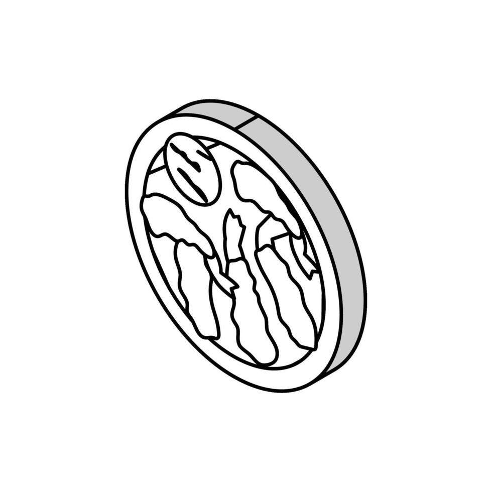 tempura gamberetto giapponese cibo isometrico icona vettore illustrazione