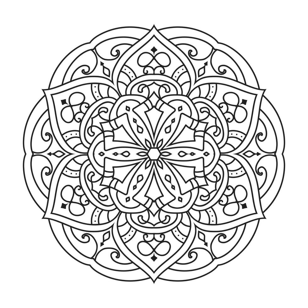 vettore schema mandala decorativo e ornamentale design per colorazione pagina