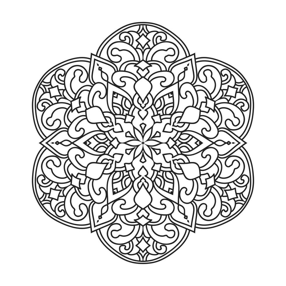 vettore schema mandala decorativo e ornamentale design per colorazione pagina