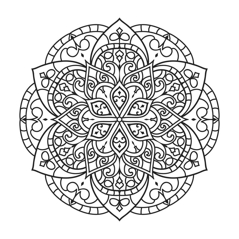 schema mandala decorativo e ornamentale design per colorazione pagina vettore