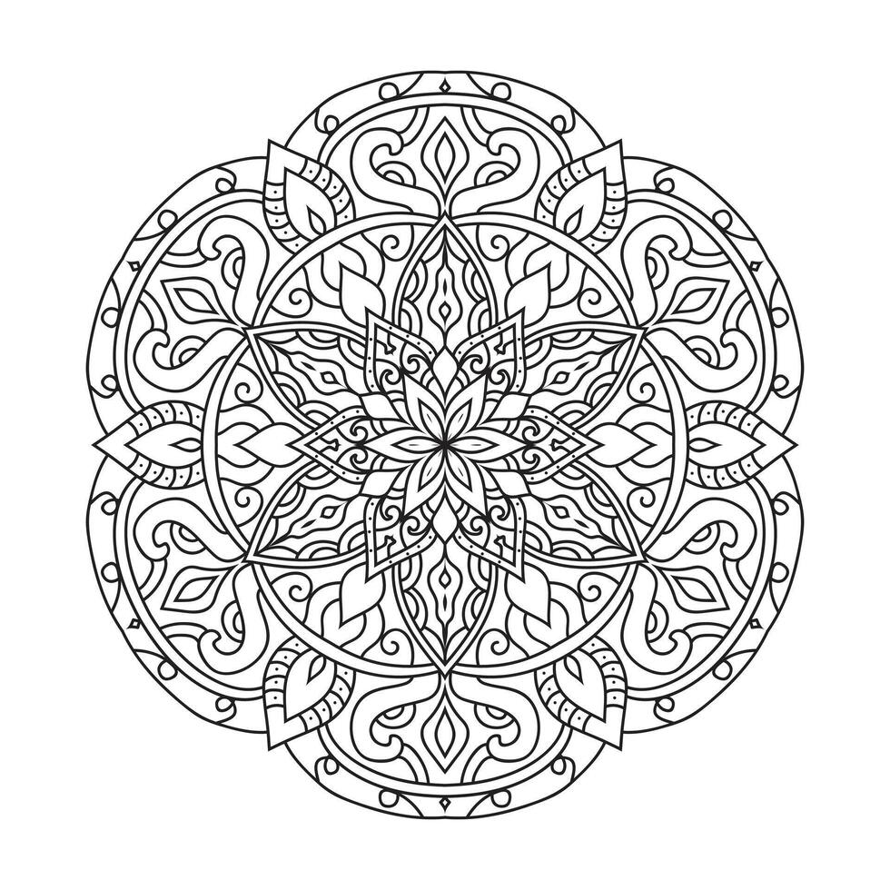 vettore schema mandala decorativo e ornamentale design per colorazione pagina