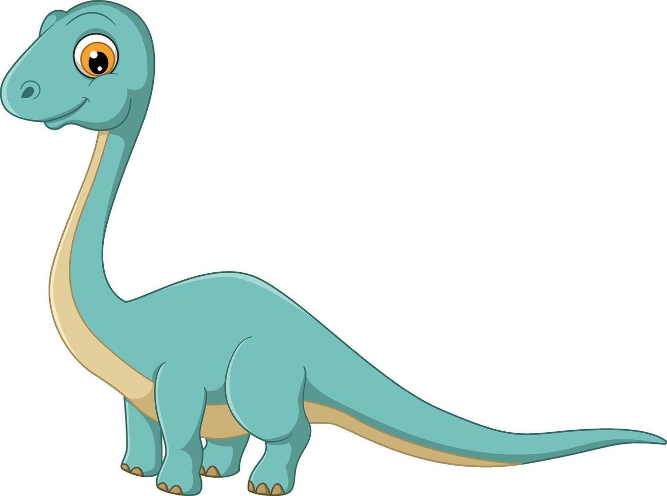 cartone animato diplodocus su bianca sfondo vettore