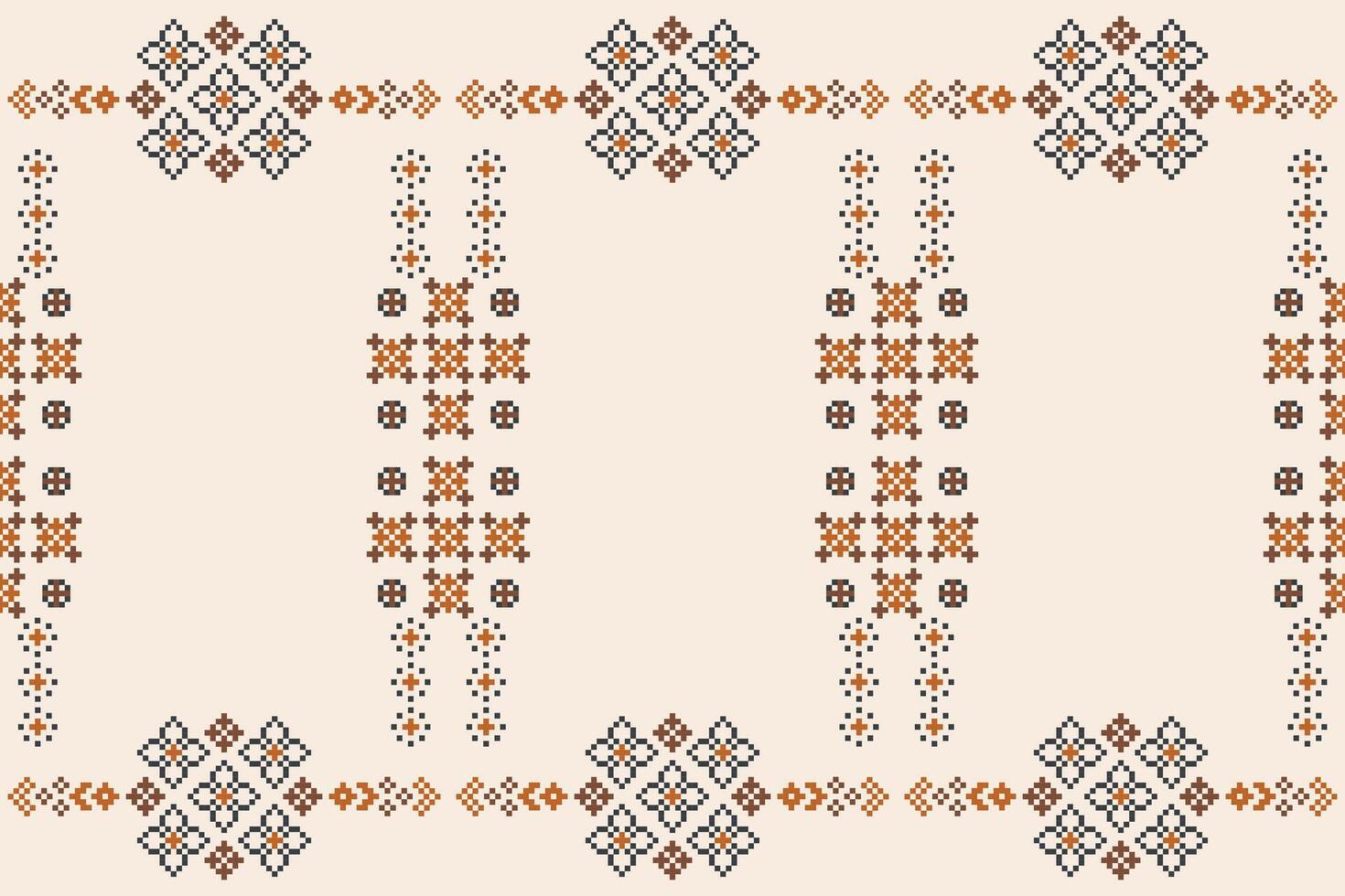 tradizionale etnico motivi ikat geometrico tessuto modello attraversare punto.ikat ricamo etnico orientale pixel Marrone crema sfondo. astratto, vettore, illustrazione. trama, sciarpa, decorazione, carta da parati. vettore