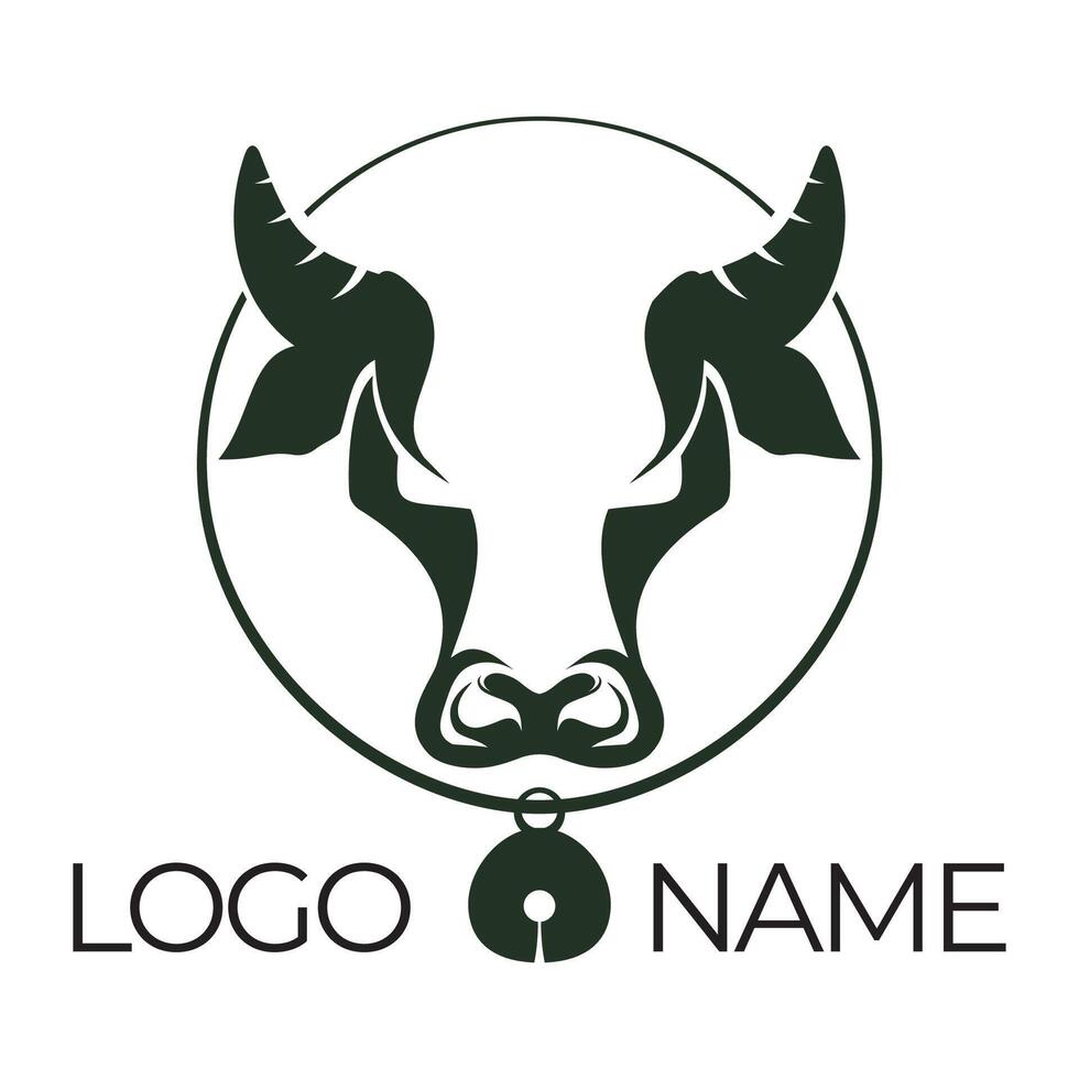 icona di vettore del modello di logo della mucca