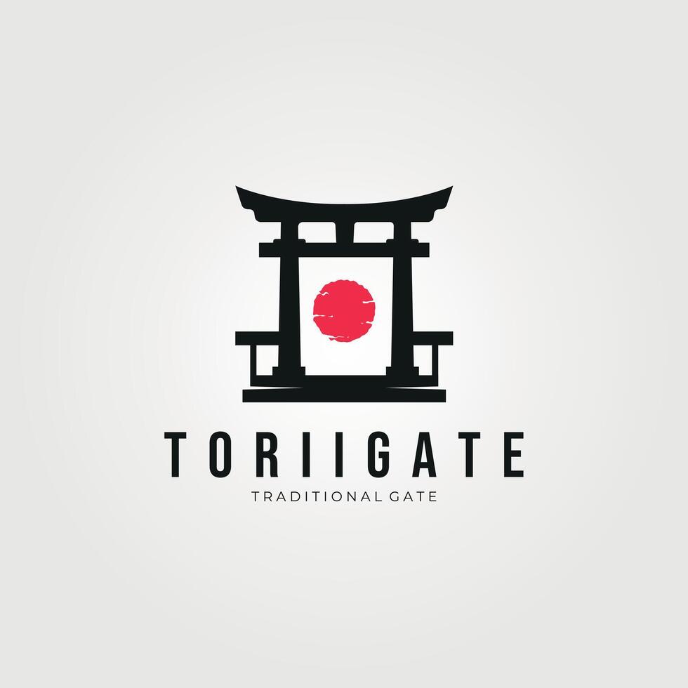 torii cancello silhouette logo vettore Vintage ▾ illustrazione modello