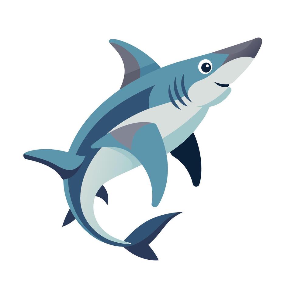 martello squalo animale piatto vettore illustrazione
