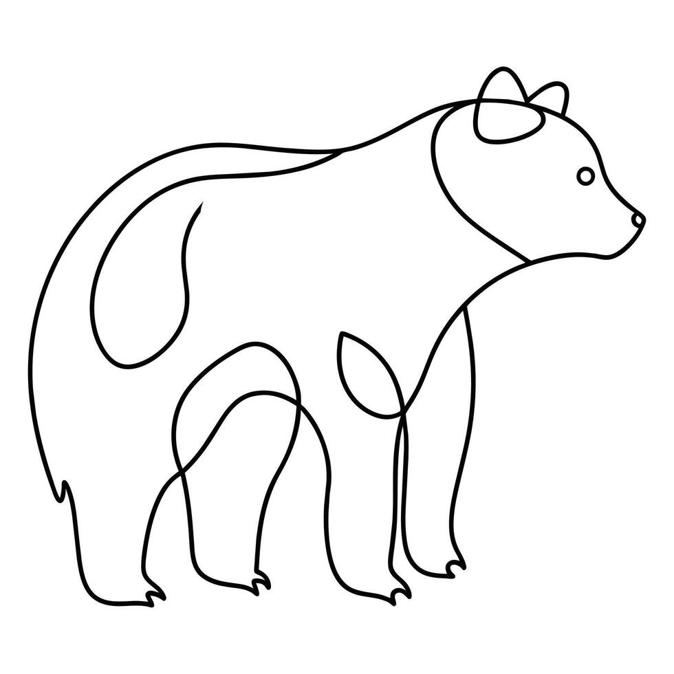 orso continuo linea arte vettore illustrazione