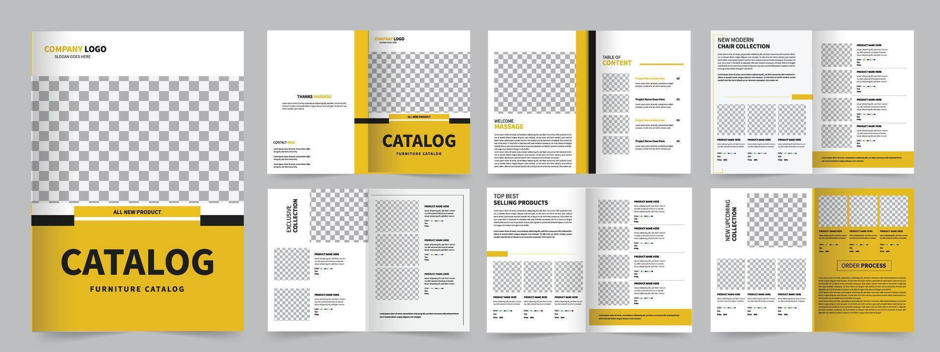 Catalogare modello disegno, mobilia prodotti Catalogare disposizione, modificabile design vettore